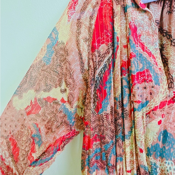 A.L.C. Red and Orange Silk Floral Mini Dress / Size 6 - Picture 6 of 8